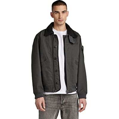 G-STAR RAW Herren Flight Bomberjacke, Grau (cloack D20518-C893-5812), L G-STAR RAW Herren Flight Bomberjacke, Grau (cloack D20518-C893-5812), L