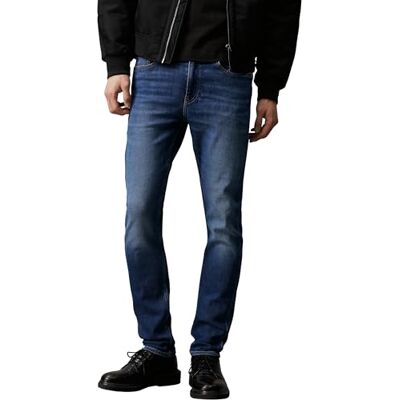 Calvin Klein Herren Jeans Hose Slim Taper Mid Waist, Blau (Denim Dark), 28W/32L Calvin Klein Herren Jeans Hose Slim Taper Mid Waist, Blau (Denim Dark), 28W/32L