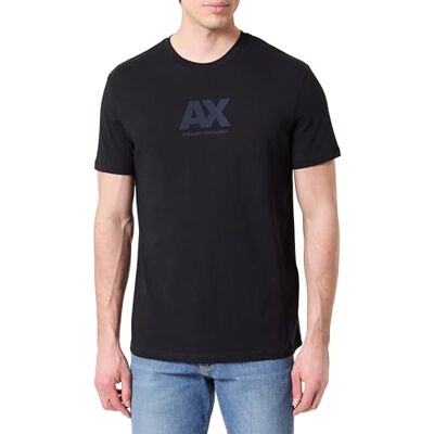 Armani Exchange Men's Short Sleeve Printed Logo Round Collar T-Shirt Black S Armani Exchange Men's Short Sleeve Printed Logo Round Collar T-Shirt Black S