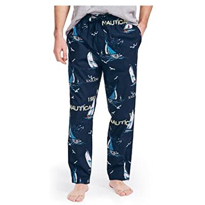 Nautica Herren Schlafanzughose aus 100% Baumwolle, elastischer Bund Blau X-Large Nautica Herren Schlafanzughose aus 100% Baumwolle, elastischer Bund Blau X-Large