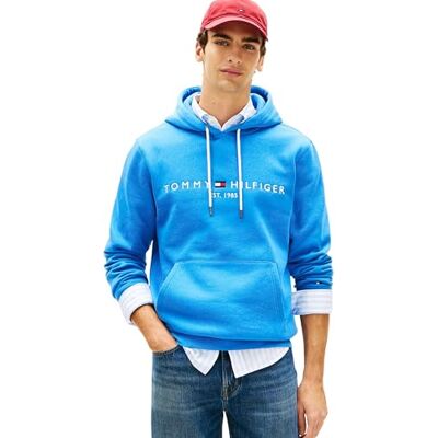 Tommy Hilfiger Herren Hoodie Logo mit Kapuze, Blau (Blue Orbit), S Tommy Hilfiger Herren Hoodie Logo mit Kapuze, Blau (Blue Orbit), S