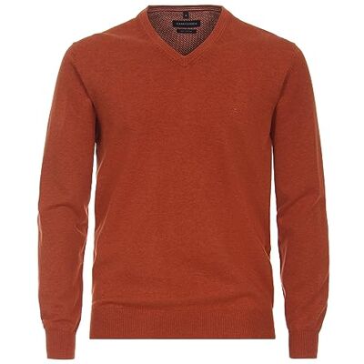 CASAMODA Herren Pullover mit V-Ausschnitt unifarben Elastischer Bund CASAMODA Herren Pullover mit V-Ausschnitt unifarben Elastischer Bund