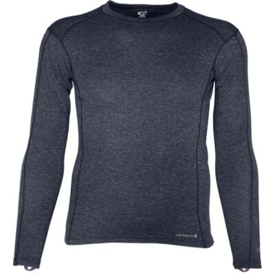 Carhartt Herren Force Midweight Synthetik-woll-mischgewebe, Rundhalsausschnitt, Tasche Baselayer-Shirt, Deep Navy Heather, Mittel Carhartt Herren Force Midweight Synthetik-woll-mischgewebe, Rundhalsausschnitt, Tasche Baselayer-Shirt, Deep Navy Heather, Mittel