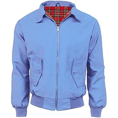 Army And Workwear Harrington-Jacke mit kariertem Futter, gefertigt in Großbritannien, Herren, mit Reißverschluss, klassische Bomberjacke Army And Workwear Harrington-Jacke mit kariertem Futter, gefertigt in Großbritannien, Herren, mit Reißverschluss, klassische Bomberjacke