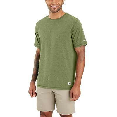 Carhartt Lwd Kurzarm-T-Shirt mit lockerer Passform Herren,Grün, XL Carhartt Lwd Kurzarm-T-Shirt mit lockerer Passform Herren,Grün, XL