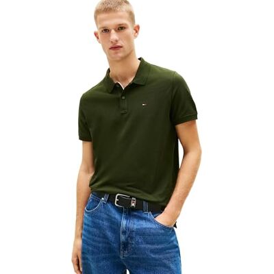 Tommy Jeans Herren Poloshirt Kurzarm Slim Placket Slim Fit, Grün (Kingston Green), XS Tommy Jeans Herren Poloshirt Kurzarm Slim Placket Slim Fit, Grün (Kingston Green), XS