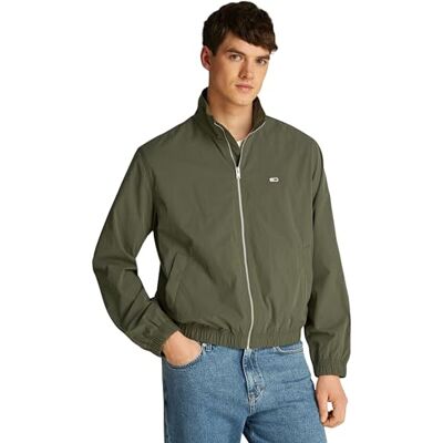 Tommy Jeans Herren Windbreaker Jacke Essential Stehkragen, Grün (Fatigue Green), XS Tommy Jeans Herren Windbreaker Jacke Essential Stehkragen, Grün (Fatigue Green), XS