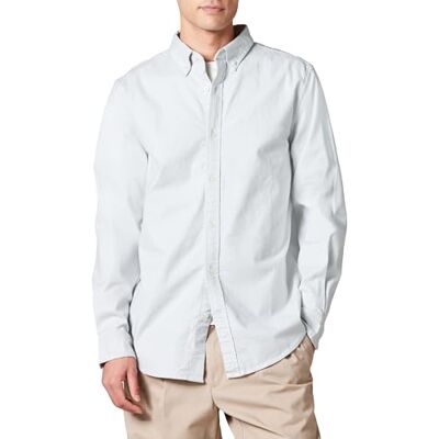 Amazon Herren Langarm-Hemd aus Stretch-Oxford mit schmaler Passform, Hellgrau, XXL Amazon Herren Langarm-Hemd aus Stretch-Oxford mit schmaler Passform, Hellgrau, XXL
