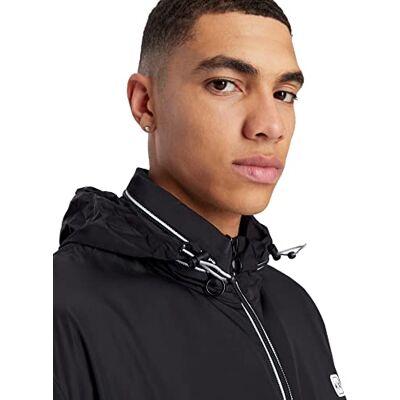 Armani Exchange Mens Packable, Hidden Hoodie, Two Zip Pockets on Front, Rubber Patch Logo Windjacke, Black, XXL Armani Exchange Mens Packable, Hidden Hoodie, Two Zip Pockets on Front, Rubber Patch Logo Windjacke, Black, XXL