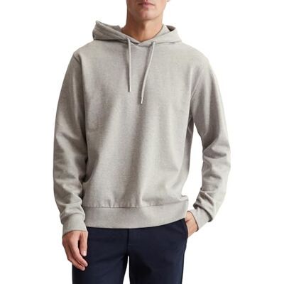 Marc O' Polo Herren Hoodie aus Bio-Baumwolle mit Kapuze, Grau (Mid Grey Mélange), L Marc O' Polo Herren Hoodie aus Bio-Baumwolle mit Kapuze, Grau (Mid Grey Mélange), L