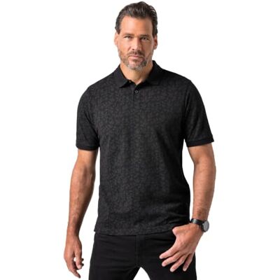 JP 1880 Herren große Größen Übergrößen Menswear L-8XL Poloshirt, Halbarm, Piqué, Brustprint, Vintage Look schwarz 4XL 845247100-4XL JP 1880 Herren große Größen Übergrößen Menswear L-8XL Poloshirt, Halbarm, Piqué, Brustprint, Vintage Look schwarz 4XL 845247100-4XL