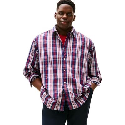 Tommy Hilfiger Herren Hemd Medium Check Freizeithemd, Blau (Preppy Navy/Check), 3XL Tommy Hilfiger Herren Hemd Medium Check Freizeithemd, Blau (Preppy Navy/Check), 3XL