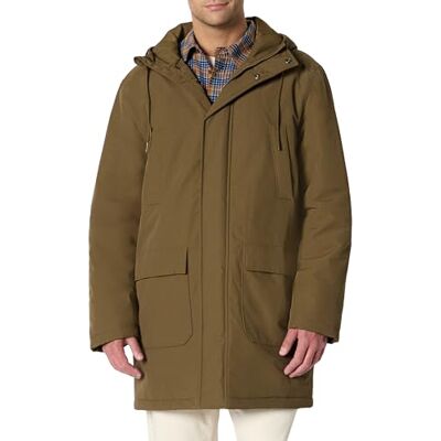 Amazon Herren Moderne, Übergroße Parka-Jacke Aus Schwerem Material, Dunkles Tabakbraun, L Amazon Herren Moderne, Übergroße Parka-Jacke Aus Schwerem Material, Dunkles Tabakbraun, L