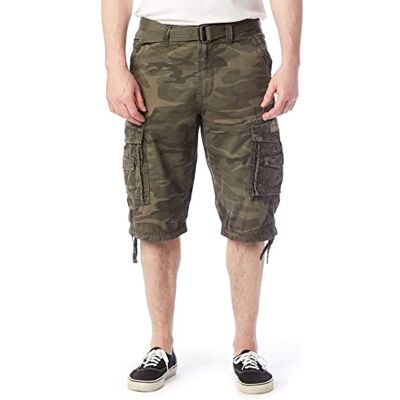 UNIONBAY Herren Cordova Belted Cargo Short Messenger Cargohose, Surplus Camo, 46 UNIONBAY Herren Cordova Belted Cargo Short Messenger Cargohose, Surplus Camo, 46