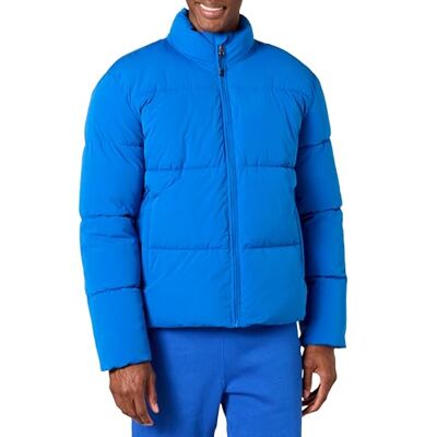 Amazon Schwerer Puffermantel für Herren mit Stehkragen (erhältlich in Big & Tall), Hellblau, Größe M Amazon Schwerer Puffermantel für Herren mit Stehkragen (erhältlich in Big & Tall), Hellblau, Größe M