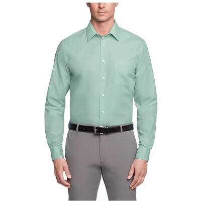 Van Heusen Herren Regular Fit Popeline Solid Klassisches Hemd, Leaf, 14.5 Neck / 32-33 Sleeve Van Heusen Herren Regular Fit Popeline Solid Klassisches Hemd, Leaf, 14.5 Neck / 32-33 Sleeve