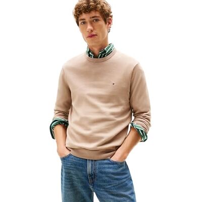 Tommy Hilfiger Herren Baumwolle, Einfarbig, Rundhalsausschnitt, Leichter, Erhältlich in Big & Tall Pullover, Coastal Taupe, XL Tommy Hilfiger Herren Baumwolle, Einfarbig, Rundhalsausschnitt, Leichter, Erhältlich in Big & Tall Pullover, Coastal Taupe, XL