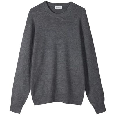 Diana Studio – Herrenpullover aus Wollmischung mit Rundhalsausschnitt, Funktionsgewebe, Dunkelgrau, Größe L Diana Studio – Herrenpullover aus Wollmischung mit Rundhalsausschnitt, Funktionsgewebe, Dunkelgrau, Größe L