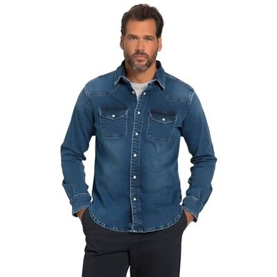 JP 1880 , Herren, Große Größen, Jeanshemd, Flexnamic, Denim, Langarm, Kentkragen, Modern Basic Fit, Western Look JP 1880 , Herren, Große Größen, Jeanshemd, Flexnamic, Denim, Langarm, Kentkragen, Modern Basic Fit, Western Look