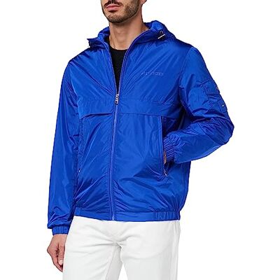 Tommy Hilfiger Herren Jacke Hooded Jacket Übergangsjacke, Blau (Ultra Blue), L Tommy Hilfiger Herren Jacke Hooded Jacket Übergangsjacke, Blau (Ultra Blue), L