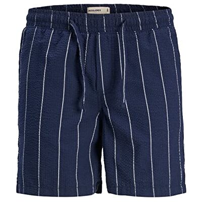 JACK & JONES PLUS Male JPSTJEFF JJJOGGER Seersucker DEK PLS Sweat Shorts, Navy Blazer/Detail:Pinstripe, 44 JACK & JONES PLUS Male JPSTJEFF JJJOGGER Seersucker DEK PLS Sweat Shorts, Navy Blazer/Detail:Pinstripe, 44