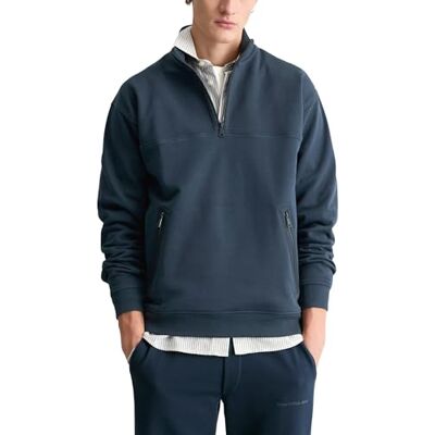 Marc O' Polo Marc OߴPolo Denim Herren Troyer aus Bio-Baumwolle Relaxed Fit, Blau (Navy Teal), L Marc O' Polo Marc OߴPolo Denim Herren Troyer aus Bio-Baumwolle Relaxed Fit, Blau (Navy Teal), L
