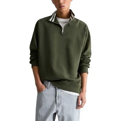Marc O' Polo Marc OߴPolo Denim Herren Troyer aus Bio-Baumwolle Relaxed Fit, Grün (Dark Moss), M Marc O' Polo Marc OߴPolo Denim Herren Troyer aus Bio-Baumwolle Relaxed Fit, Grün (Dark Moss), M