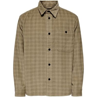 Only & Sons Herren Hemdjacke ONSWALEED Corduroy Overshirt Relaxed Fit, Größe:XL, Farbe:22034467 Chinchilla Only & Sons Herren Hemdjacke ONSWALEED Corduroy Overshirt Relaxed Fit, Größe:XL, Farbe:22034467 Chinchilla