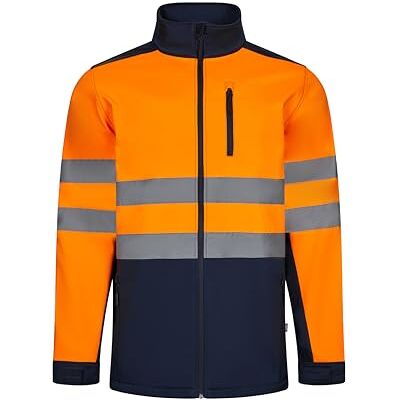 VELILLA 106004, zweifarbige Softshell-Jacke, Marineblau und Neonorange, XXL VELILLA 106004, zweifarbige Softshell-Jacke, Marineblau und Neonorange, XXL