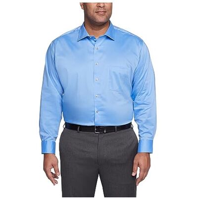 Van Heusen Herren Ultra-knitterfrei Klassisches Hemd, Blue Frost, 48 cm Hals 89 cm-91 cm Ärmel Van Heusen Herren Ultra-knitterfrei Klassisches Hemd, Blue Frost, 48 cm Hals 89 cm-91 cm Ärmel