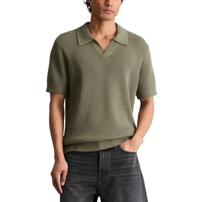 Marc O' Polo Marc OߴPolo Denim Herren Kurzarm-Poloshirt gerippt Relaxed Fit, Grün (Chalky Sage), L Marc O' Polo Marc OߴPolo Denim Herren Kurzarm-Poloshirt gerippt Relaxed Fit, Grün (Chalky Sage), L
