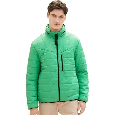 TOM TAILOR Denim Herren Lightweight Steppjacke mit verstaubarer Kapuze im Kragen, 33832 Classic Flash Green, L TOM TAILOR Denim Herren Lightweight Steppjacke mit verstaubarer Kapuze im Kragen, 33832 Classic Flash Green, L