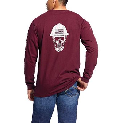 ARIAT Men's Flame Resistant Roughneck Skull Logo T-Shirt Work Utility Tee, Malbec, Large ARIAT Men's Flame Resistant Roughneck Skull Logo T-Shirt Work Utility Tee, Malbec, Large
