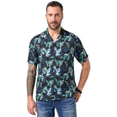 JP 1880 Herren große Größen Übergrößen Menswear L-8XL Hemd, Halbarm, Cuba-Kragen, floraler Druck, Cuba Fit Navy blau 3XT 845953130-3XT JP 1880 Herren große Größen Übergrößen Menswear L-8XL Hemd, Halbarm, Cuba-Kragen, floraler Druck, Cuba Fit Navy blau 3XT 845953130-3XT