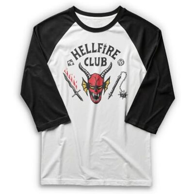 Stranger Things Herren Hellfire Cut Young Kurzarm T-Shirt, Weiß/Schwarz, XX-Large Stranger Things Herren Hellfire Cut Young Kurzarm T-Shirt, Weiß/Schwarz, XX-Large