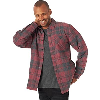 Wrangler Authentics Herren Langärmelige Hemdjacke mit Sherpa-Futter Hemd, Aktuelles Heather, L Wrangler Authentics Herren Langärmelige Hemdjacke mit Sherpa-Futter Hemd, Aktuelles Heather, L
