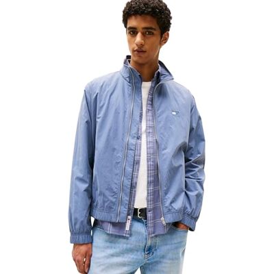 Tommy Jeans Herren Übergangsjacke Essential mit Stehkragen, Blau (Blue Moment), S Tommy Jeans Herren Übergangsjacke Essential mit Stehkragen, Blau (Blue Moment), S