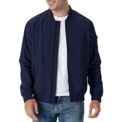 Rdruko Leichte Herren-Bomberjacke, lässig, modisch, Flug, Windbreaker, leichte Jacke, 01 Navy, XL Rdruko Leichte Herren-Bomberjacke, lässig, modisch, Flug, Windbreaker, leichte Jacke, 01 Navy, XL
