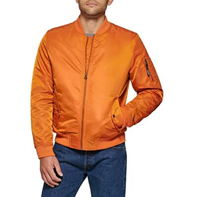 Levi's Herren Ma-1 Flight Lightweight Zip-up Bomber Jacket Varsity Jacke, Orangefarbene Ma-1-Füllung, XXL Levi's Herren Ma-1 Flight Lightweight Zip-up Bomber Jacket Varsity Jacke, Orangefarbene Ma-1-Füllung, XXL