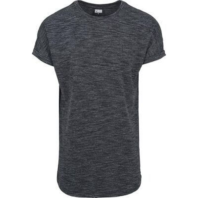 Urban Classics Herren T-Shirt Long Space Dye Turn Up Tee Mehrfarbig (Blk/Wht 50), Small Urban Classics Herren T-Shirt Long Space Dye Turn Up Tee Mehrfarbig (Blk/Wht 50), Small