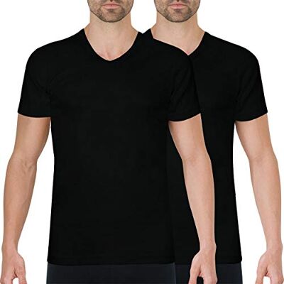 Athena Herren Unterhemd (2er Pack), Schwarz, S Athena Herren Unterhemd (2er Pack), Schwarz, S