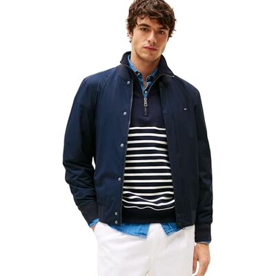 Tommy Hilfiger Herren Bomberjacke Tech Lightweight Relaxed Fit, Blau (Desert Sky), S Tommy Hilfiger Herren Bomberjacke Tech Lightweight Relaxed Fit, Blau (Desert Sky), S