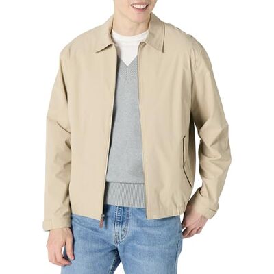 Amazon Leichte Stretch-Bomberjacke für Herren, lockere Passform, mit Reißverschluss, Taupe, Größe S Amazon Leichte Stretch-Bomberjacke für Herren, lockere Passform, mit Reißverschluss, Taupe, Größe S