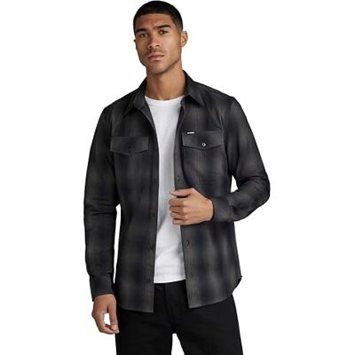 G-STAR RAW Herren Marine Slim Hemd, Mehrfarben (dk Black Vanderbilt Check D20165-D412-G095), S G-STAR RAW Herren Marine Slim Hemd, Mehrfarben (dk Black Vanderbilt Check D20165-D412-G095), S
