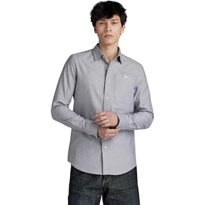 G-STAR RAW Herren Bristum 2.0 Slim Hemd, Mehrfarben (Correct Grey/White Oxford D23553-C895-C760), S G-STAR RAW Herren Bristum 2.0 Slim Hemd, Mehrfarben (Correct Grey/White Oxford D23553-C895-C760), S