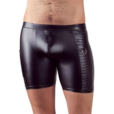 NEK Herren Radler XL figurbetonte Fetish-Radler für Männer, eingefasster Front-Reißverschluss, edler Matt-Look, gesteppte Seitentaschen, schwarz, 160 g NEK Herren Radler XL figurbetonte Fetish-Radler für Männer, eingefasster Front-Reißverschluss, edler Matt-Look, gesteppte Seitentaschen, schwarz, 160 g