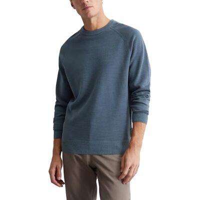 Marc O' Polo Herren Strickpullover aus Bio-Baumwolle Langarm, Blau (Moon Stone), S Marc O' Polo Herren Strickpullover aus Bio-Baumwolle Langarm, Blau (Moon Stone), S