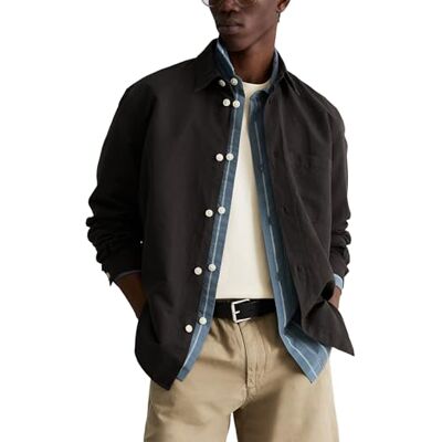 Marc O' Polo Marc OߴPolo Denim Herren Leinenhemd mit Kentkragen Regular Fit, Grau (Broken Graphite), L Marc O' Polo Marc OߴPolo Denim Herren Leinenhemd mit Kentkragen Regular Fit, Grau (Broken Graphite), L