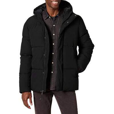 Amazon Herren Halblange Steppjacke Mit Kapuze (In Übergrößen Erhältlich), Schwarz, 4XL Große Größen Amazon Herren Halblange Steppjacke Mit Kapuze (In Übergrößen Erhältlich), Schwarz, 4XL Große Größen