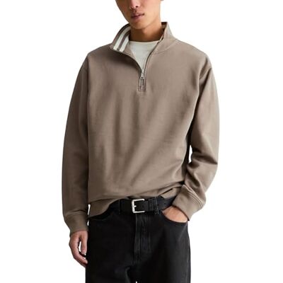 Marc O' Polo Marc OߴPolo Denim Herren Troyer aus Bio-Baumwolle Relaxed Fit, Beige (Cold Taupe), XL Marc O' Polo Marc OߴPolo Denim Herren Troyer aus Bio-Baumwolle Relaxed Fit, Beige (Cold Taupe), XL